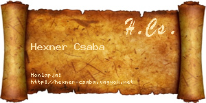 Hexner Csaba névjegykártya